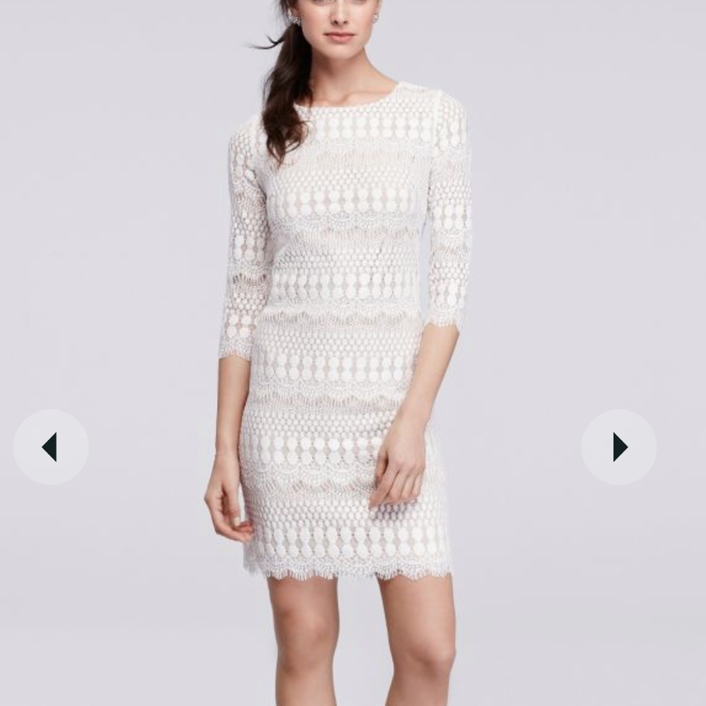 NWTCatherine Malandrino 3/4 sleeve lace overlay dress